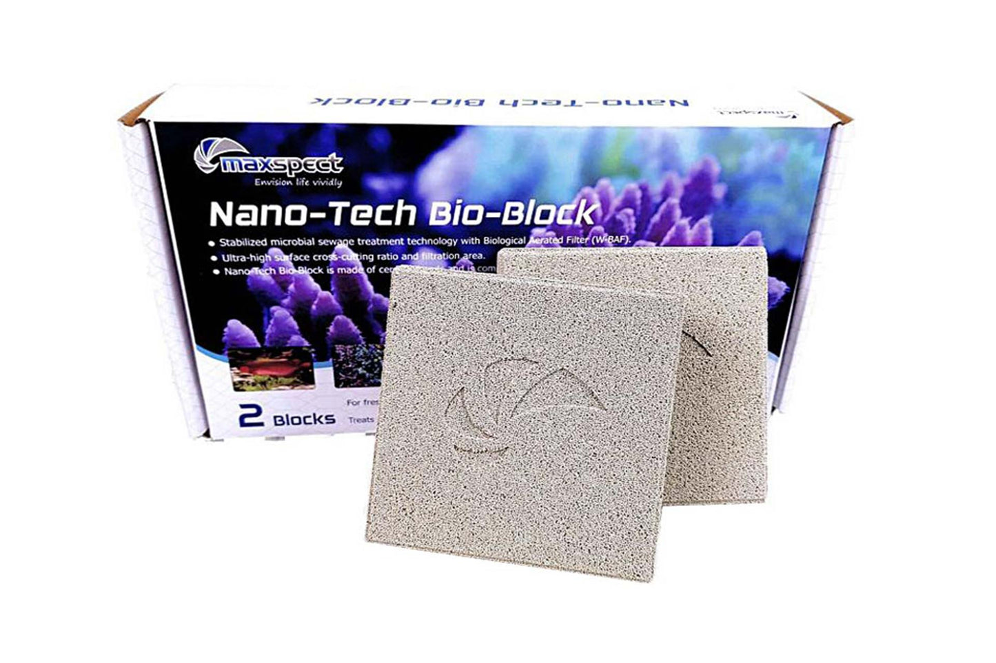 MAXSPECT - NANO-TECH BIO-BLOCK - SUPPORT BACTÉRIEN POUR AQUARIUM X2